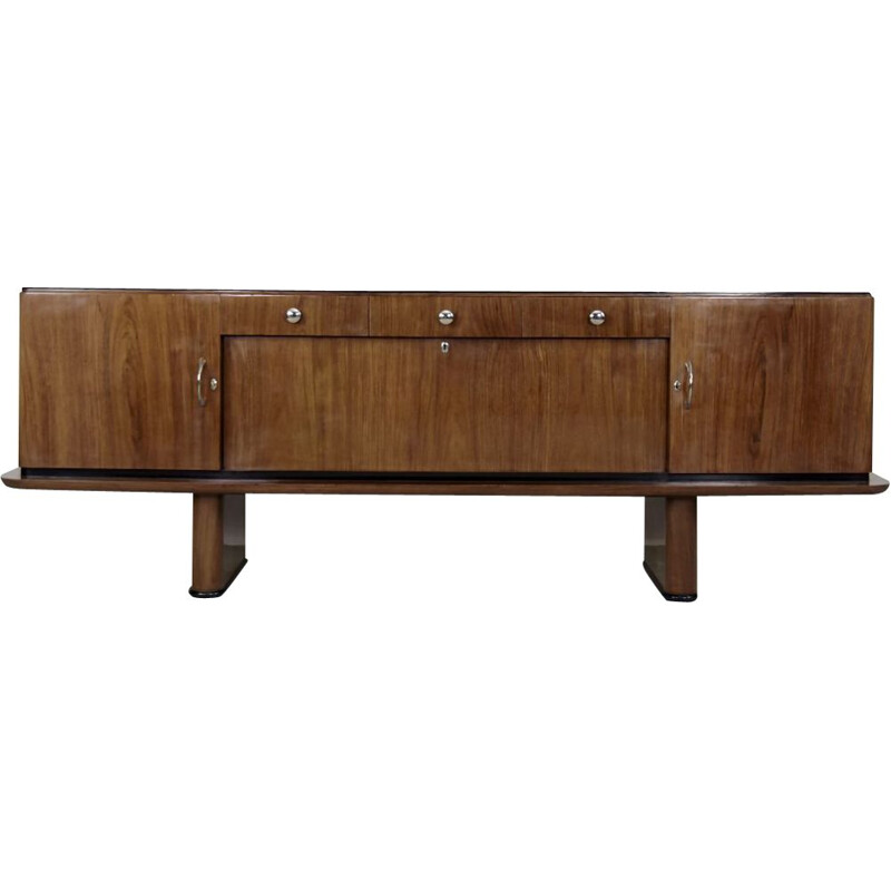 Vintage art deco walnut sideboard, France 1920