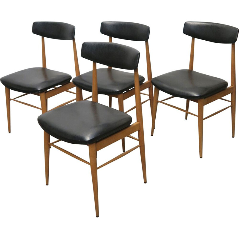 Set of 4 vintage teak chairs, Scandianaves