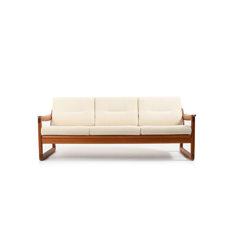 Vintage Solid Teak Three-Seater Sofa, Denmark 1970s