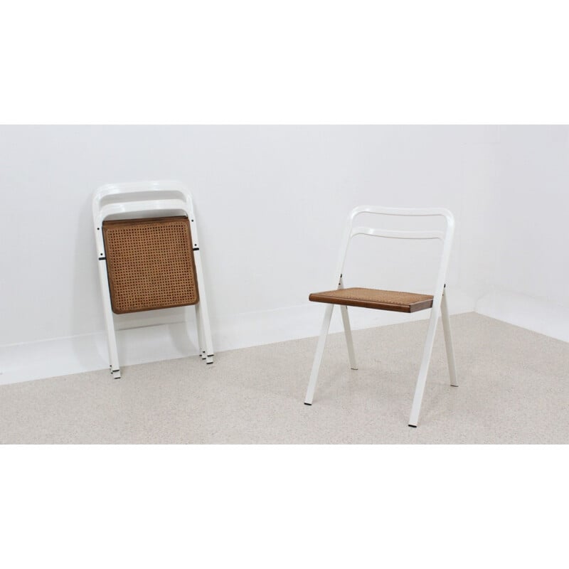 Set of 4 vintage Cidue folding chairs by Giorgio Cattelan 1970s