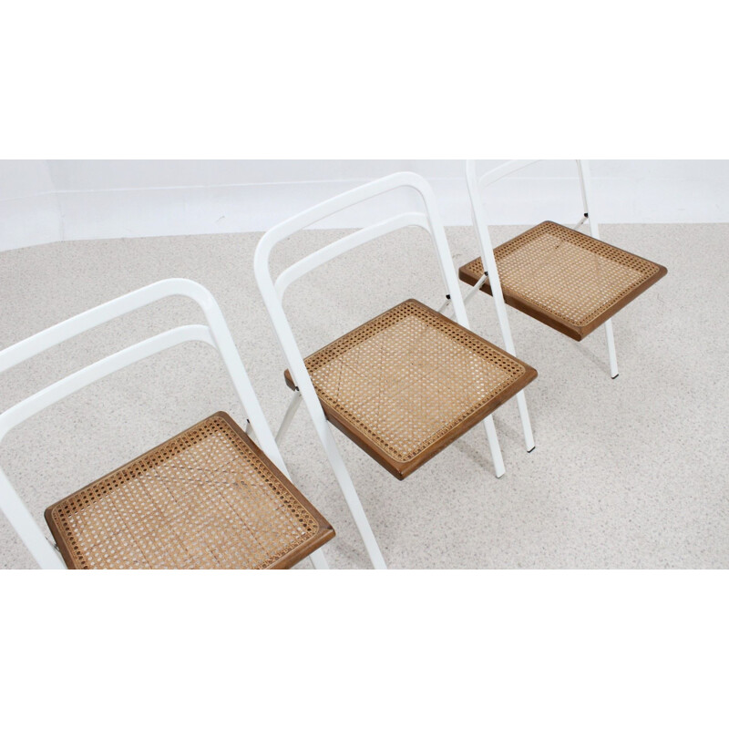 Set of 4 vintage Cidue folding chairs by Giorgio Cattelan 1970s