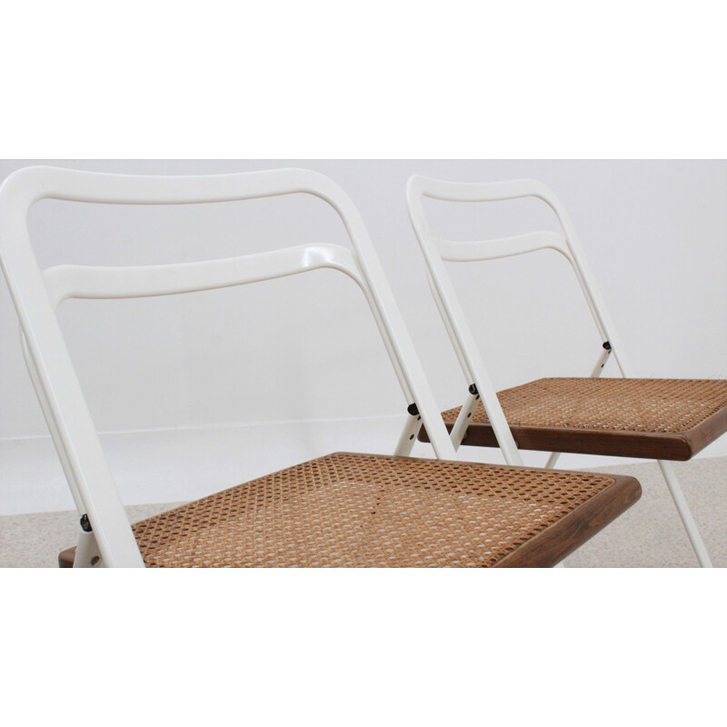 Set of 4 vintage Cidue folding chairs by Giorgio Cattelan 1970s