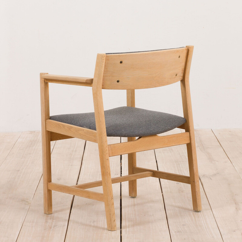 Set of 10 vintage dining chairs in oak by Borge Mogensen for AS Soborg Mobelfabrik, Denmark 1960s