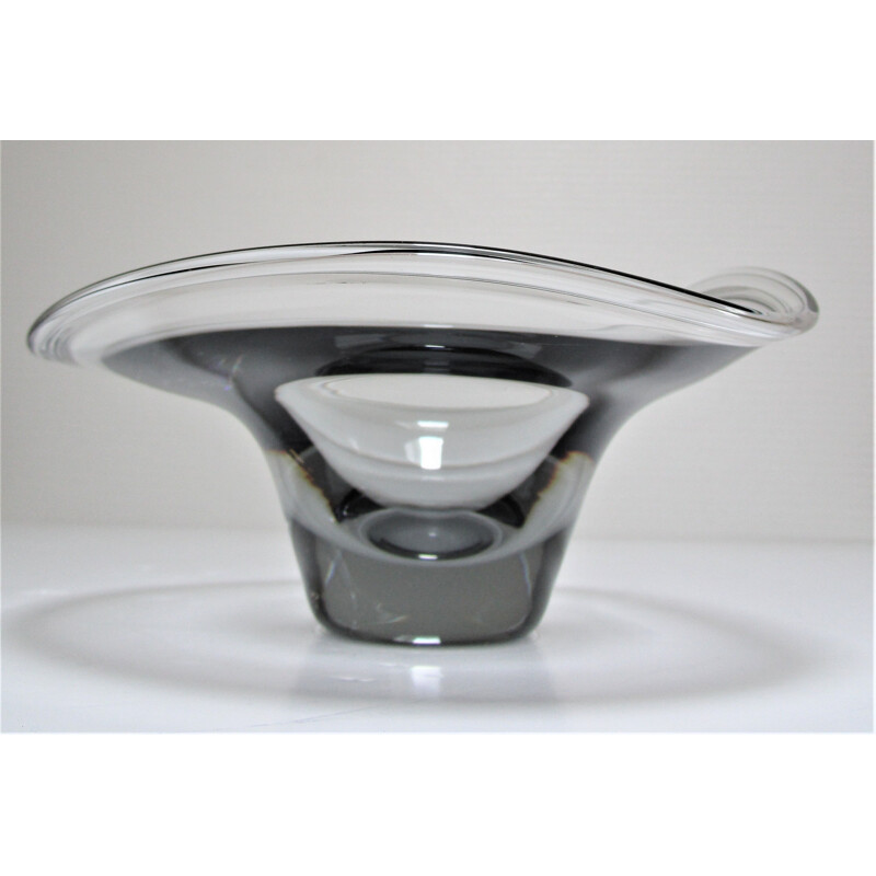 Vintage glass bowl Vicke Lindstrand for Kosta 1970s