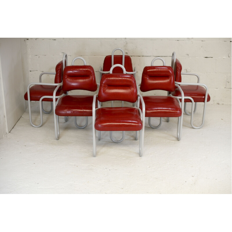 Set of 6 vintage chairs by Kwok Hoi Chan Steiner edition, France 1970s