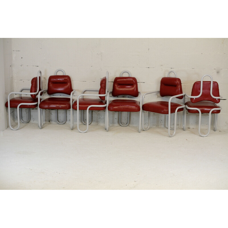 Set of 6 vintage chairs by Kwok Hoi Chan Steiner edition, France 1970s