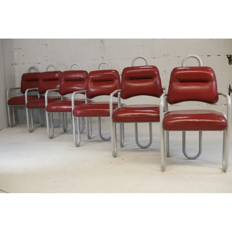 Set of 6 vintage chairs by Kwok Hoi Chan Steiner edition, France 1970s