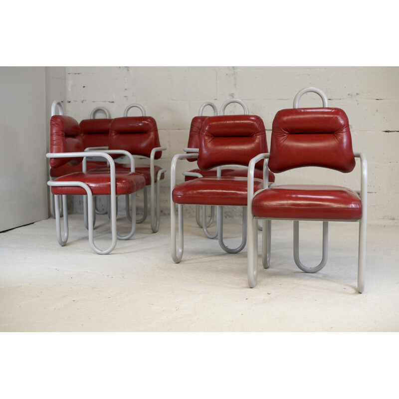 Set von 6 Vintage-Stühlen von Kwok Hoi Chan Edition Steiner, Frankreich 1970