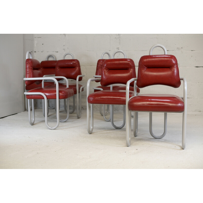 Set of 6 vintage chairs by Kwok Hoi Chan Steiner edition, France 1970s