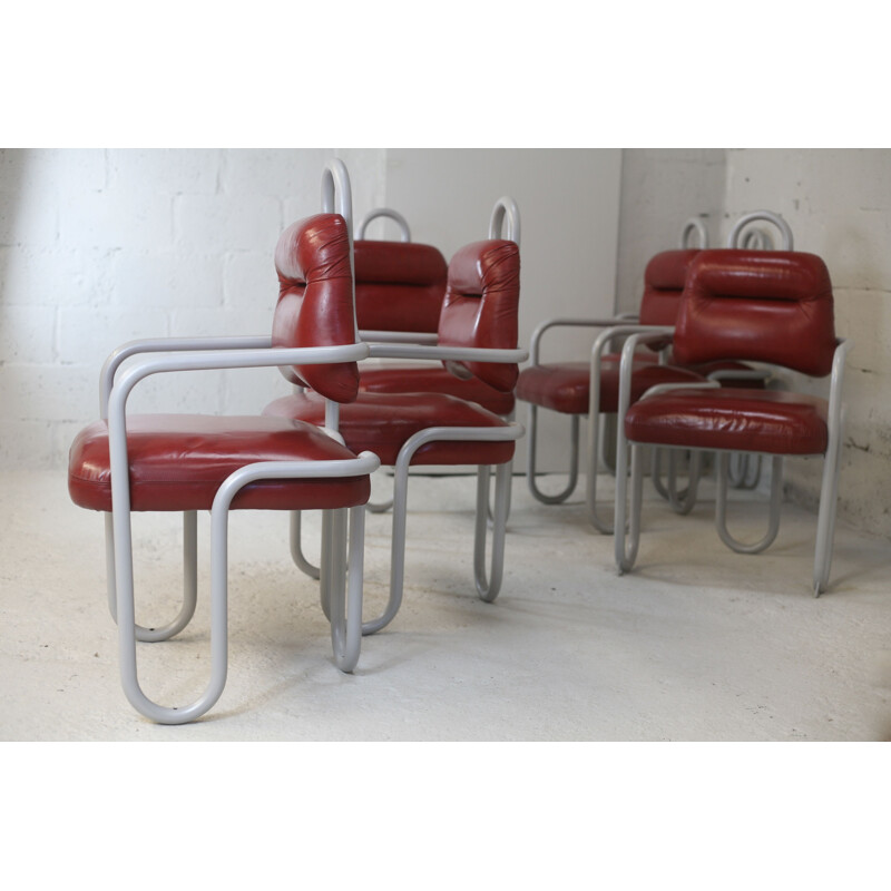 Set of 6 vintage chairs by Kwok Hoi Chan Steiner edition, France 1970s