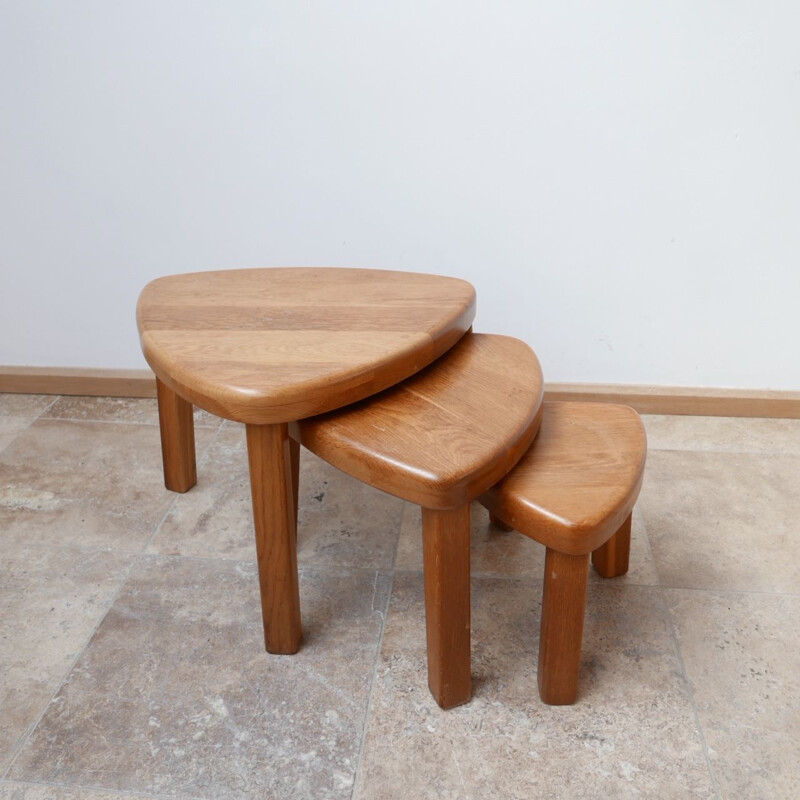 Lot de 3 tables gigognes vintage, France 1970