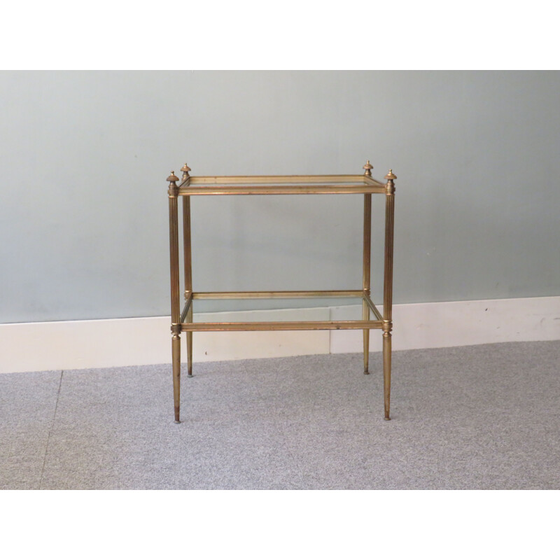 Pair of vintage brass side tables, France 1960