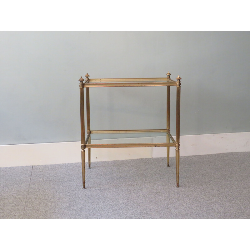 Pair of vintage brass side tables, France 1960