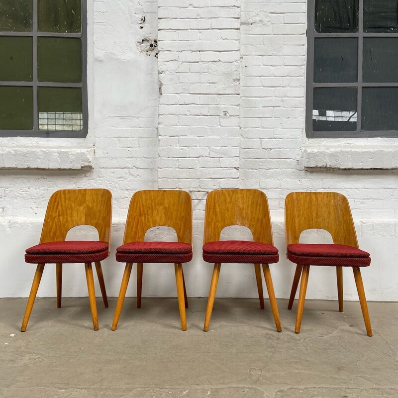 Lot de 4 chaises vintage par Oswald Haerdtl 1960
