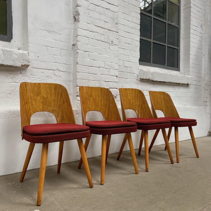 Lot de 4 chaises vintage par Oswald Haerdtl 1960