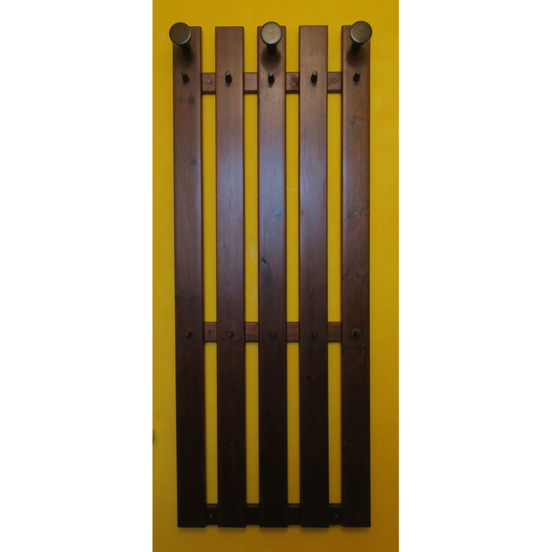 Large vintage wall coat rack 1960