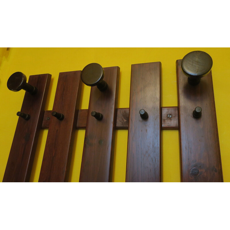 Large vintage wall coat rack 1960