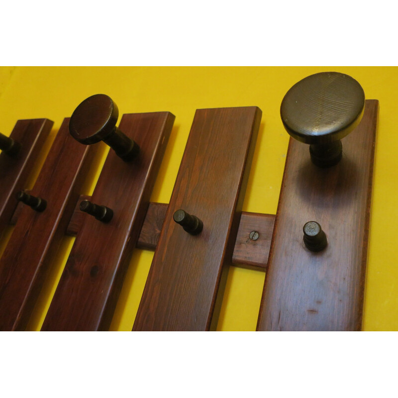 Large vintage wall coat rack 1960