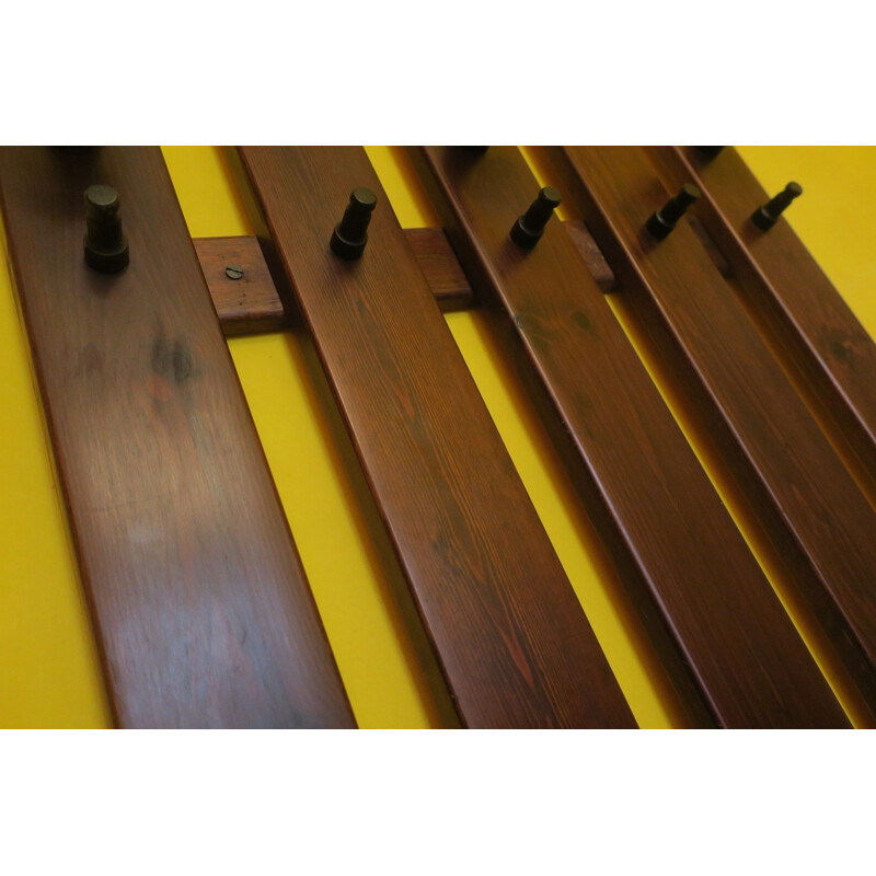 Large vintage wall coat rack 1960