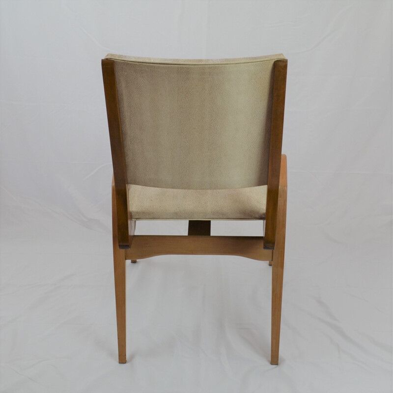 Paar vintage beukenhouten stoelen van Maurice Pré