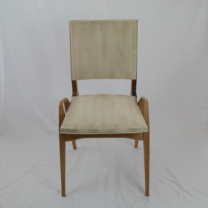 Pair of vintage beechwood chairs by Maurice Pré