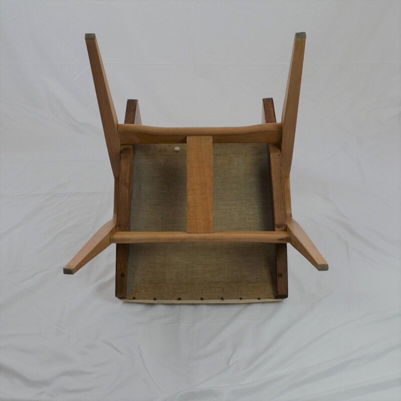 Pair of vintage beechwood chairs by Maurice Pré