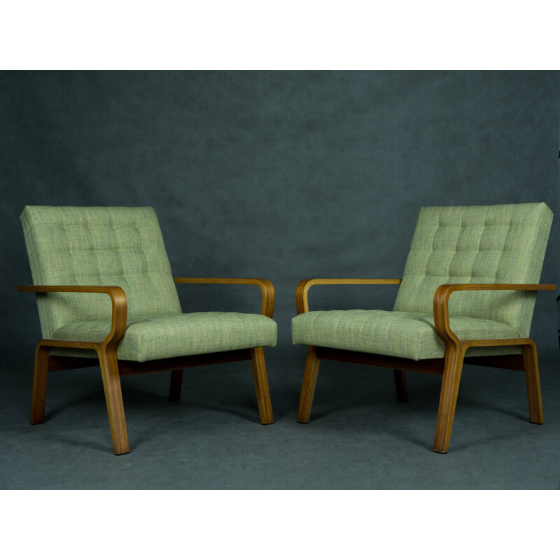 Pair of vintage bentwood armchairs by Ludvik Volàk, Czechoslovakia 1960s