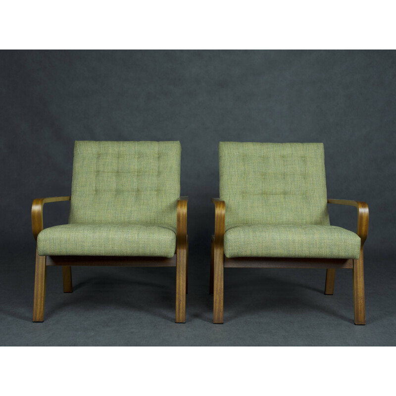 Pair of vintage bentwood armchairs by Ludvik Volàk, Czechoslovakia 1960s