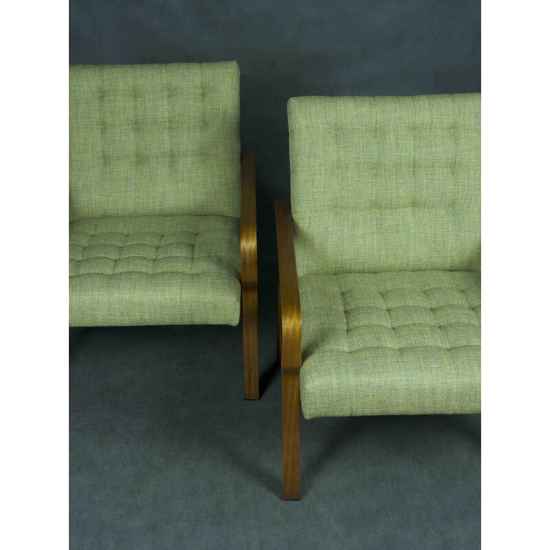 Pair of vintage bentwood armchairs by Ludvik Volàk, Czechoslovakia 1960s