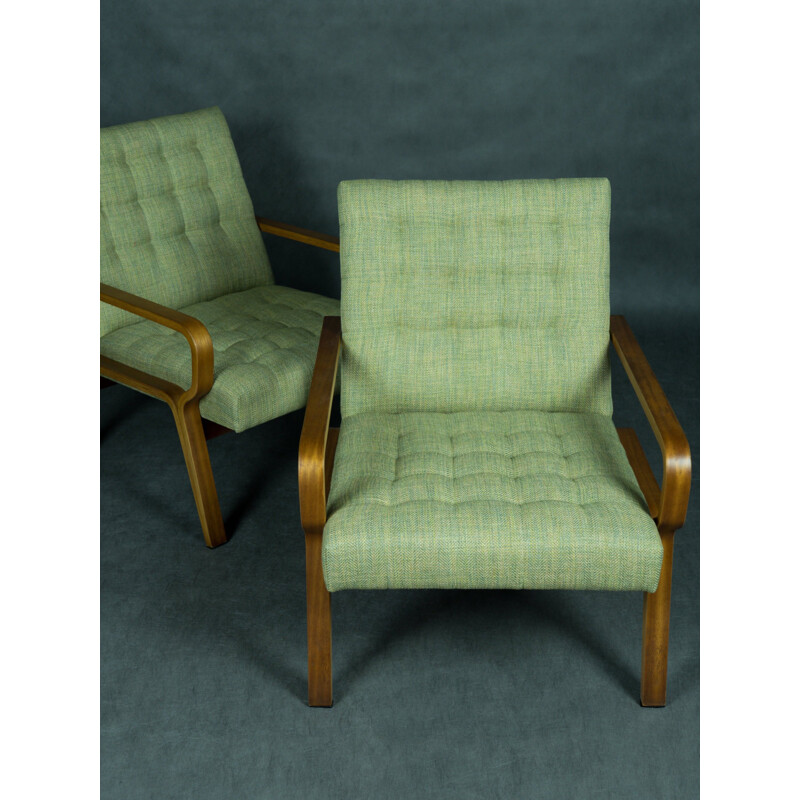 Pair of vintage bentwood armchairs by Ludvik Volàk, Czechoslovakia 1960s