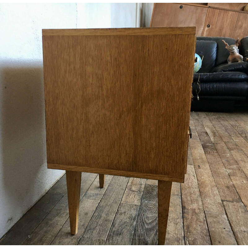 Pair of vintage bedside tables, French 1950s