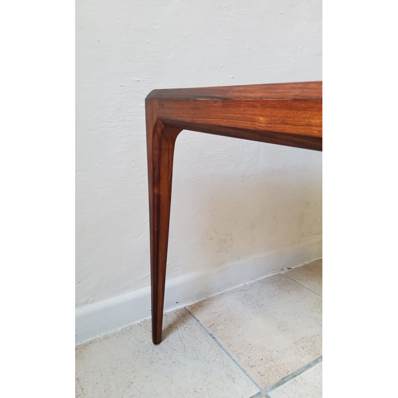 Mesa de centro vintage de madera maciza de Johannes Andersen, Dinamarca