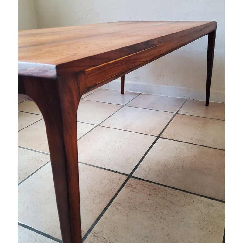 Mesa de centro vintage de madera maciza de Johannes Andersen, Dinamarca