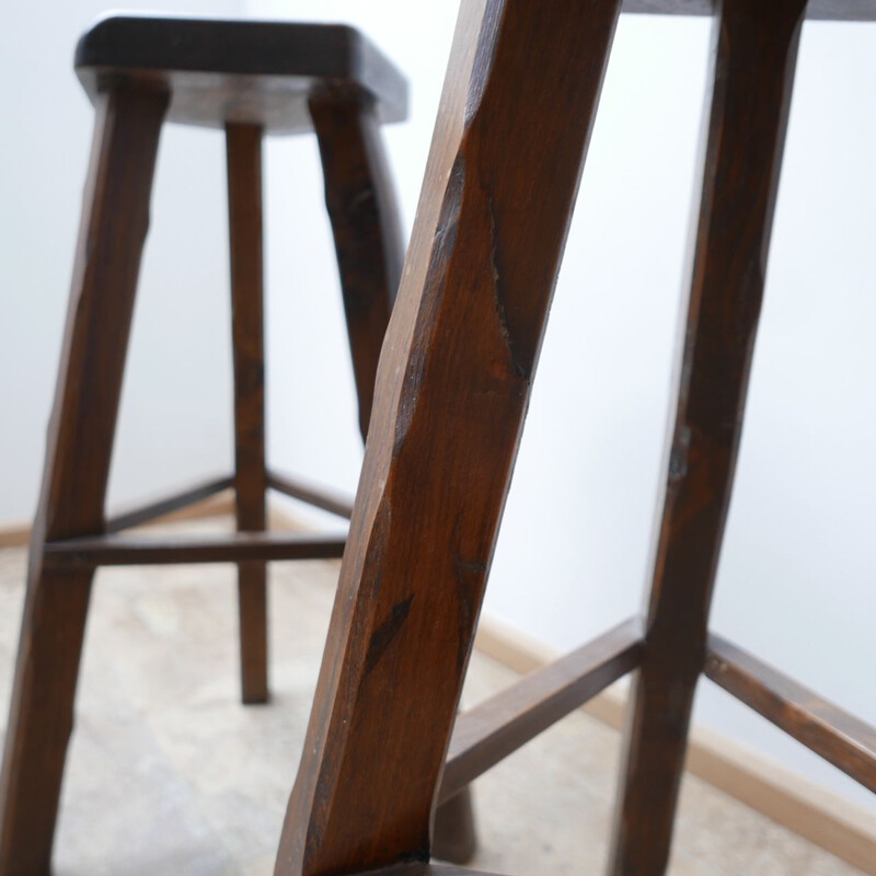 Pair of vintage brutalist Bar Stools