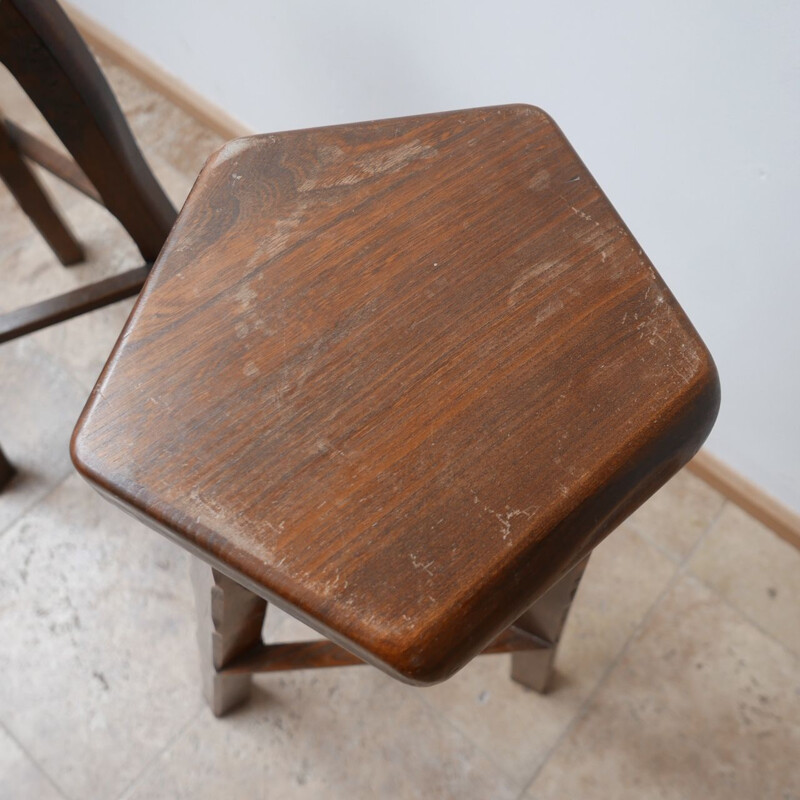 Pair of vintage brutalist Bar Stools