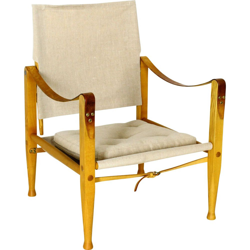 Vintage Safari chair in canvas Kaare Klint for Rud Rasmussen 1960s