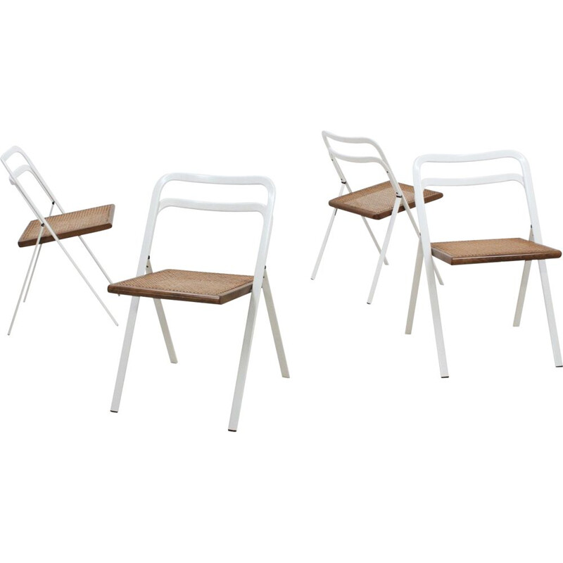 Set of 4 vintage Cidue folding chairs by Giorgio Cattelan 1970s