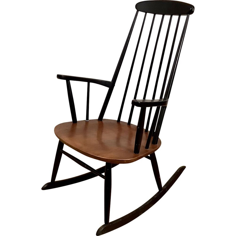 Vintage teak rocking chair, Scandinavian 1960s