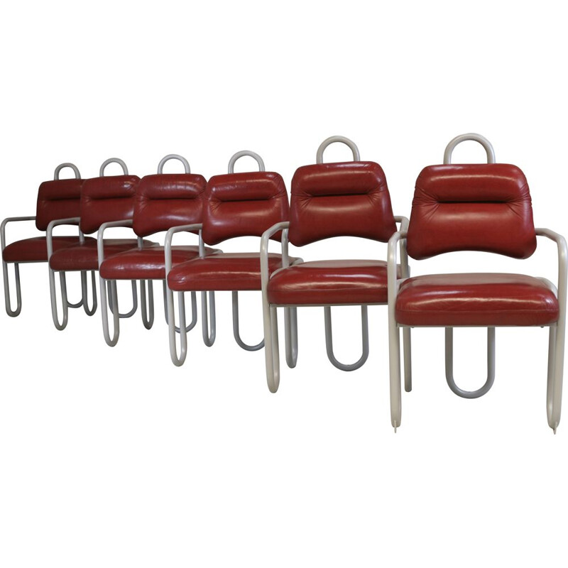 Set of 6 vintage chairs by Kwok Hoi Chan Steiner edition, France 1970s