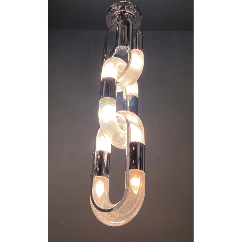 Iconic vintage murano glass chain link chandelier by Aldo Nason, 1960
