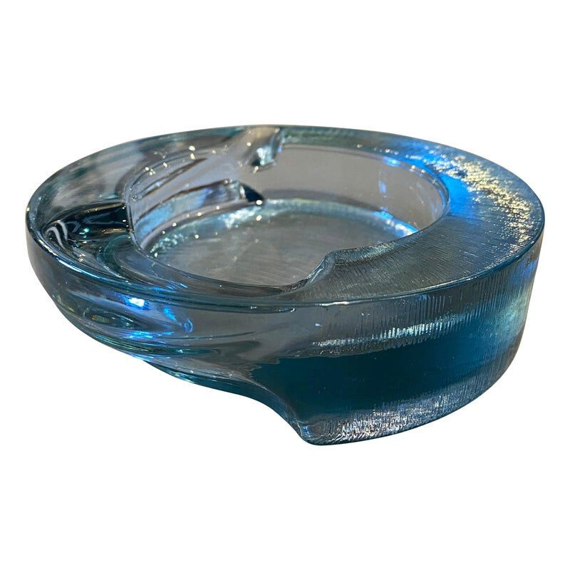 Vintage Fabio Frontini for Arnolfo di Cambio Modernist Glass Ashtray, Italy 1970s