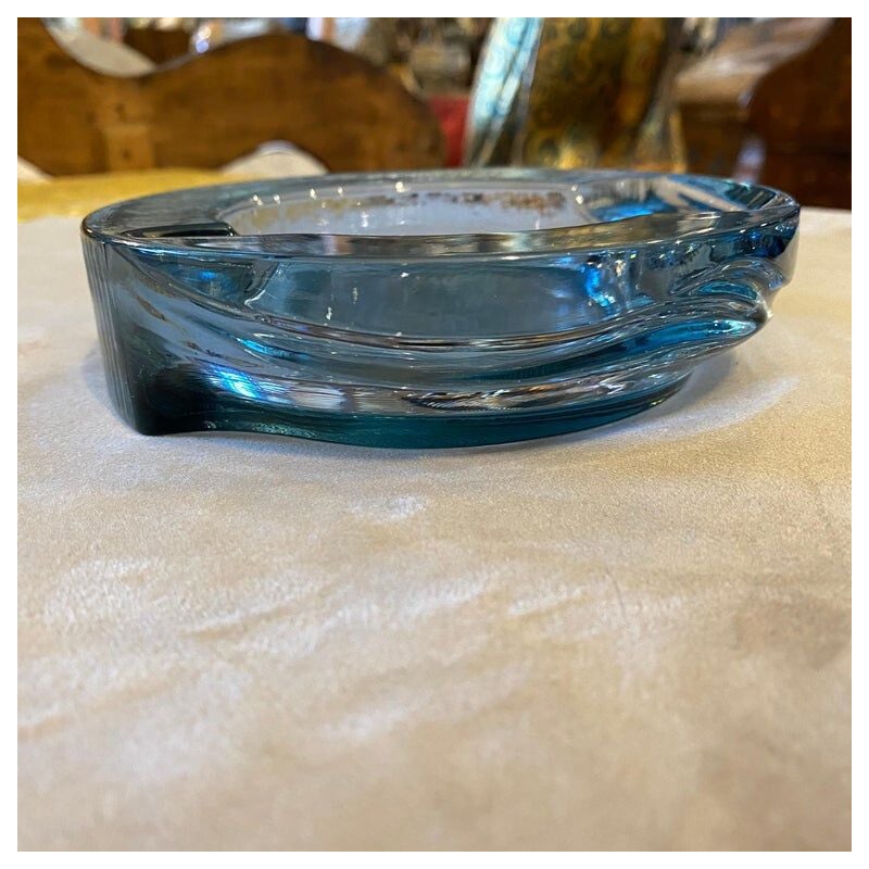 Vintage Fabio Frontini for Arnolfo di Cambio Modernist Glass Ashtray, Italy 1970s