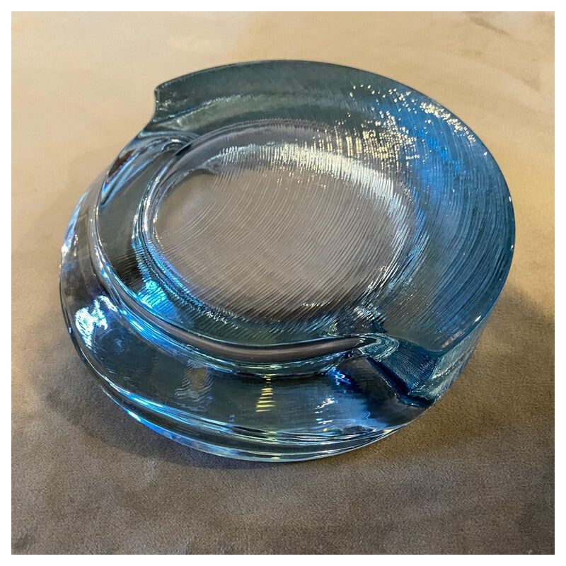 Vintage Fabio Frontini for Arnolfo di Cambio Modernist Glass Ashtray, Italy 1970s