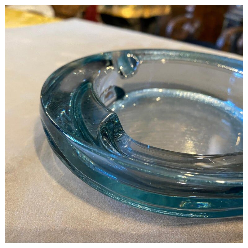 Vintage Fabio Frontini for Arnolfo di Cambio Modernist Glass Ashtray, Italy 1970s