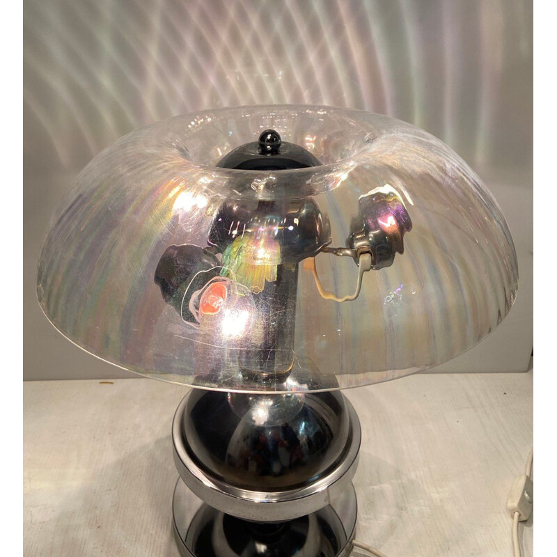 LAMPE DESIGN 1970 EN VERRE DE MURANO/PIED CHROME N°79 