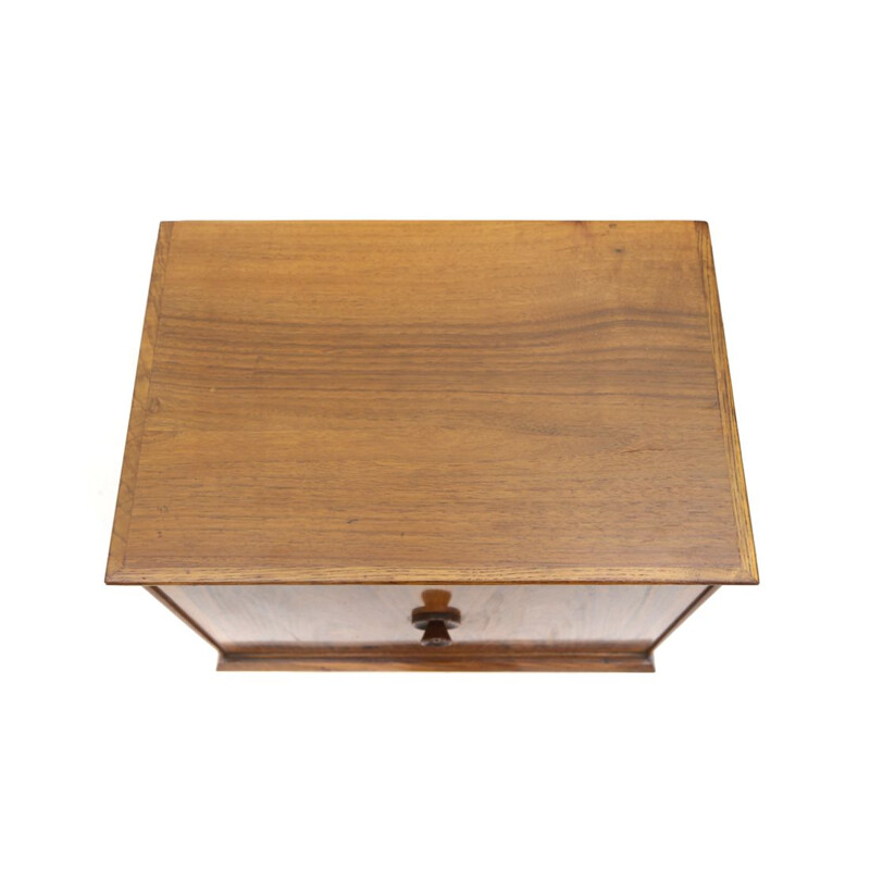 Par de mesas de cabeceira de madeira vintage, italiano 1950