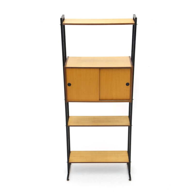 Vintage Bookcase with metal uprights, Italian 1960s
