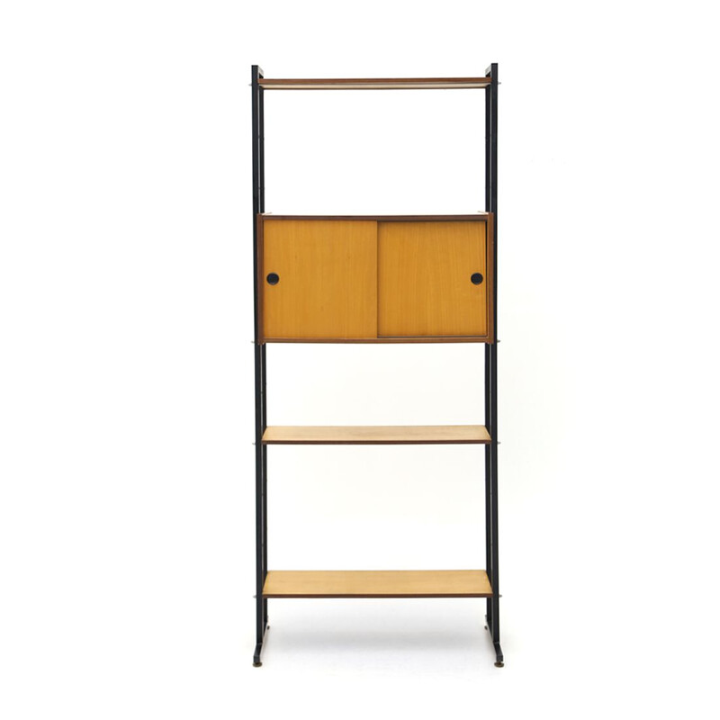 Vintage Bookcase with metal uprights, Italian 1960s