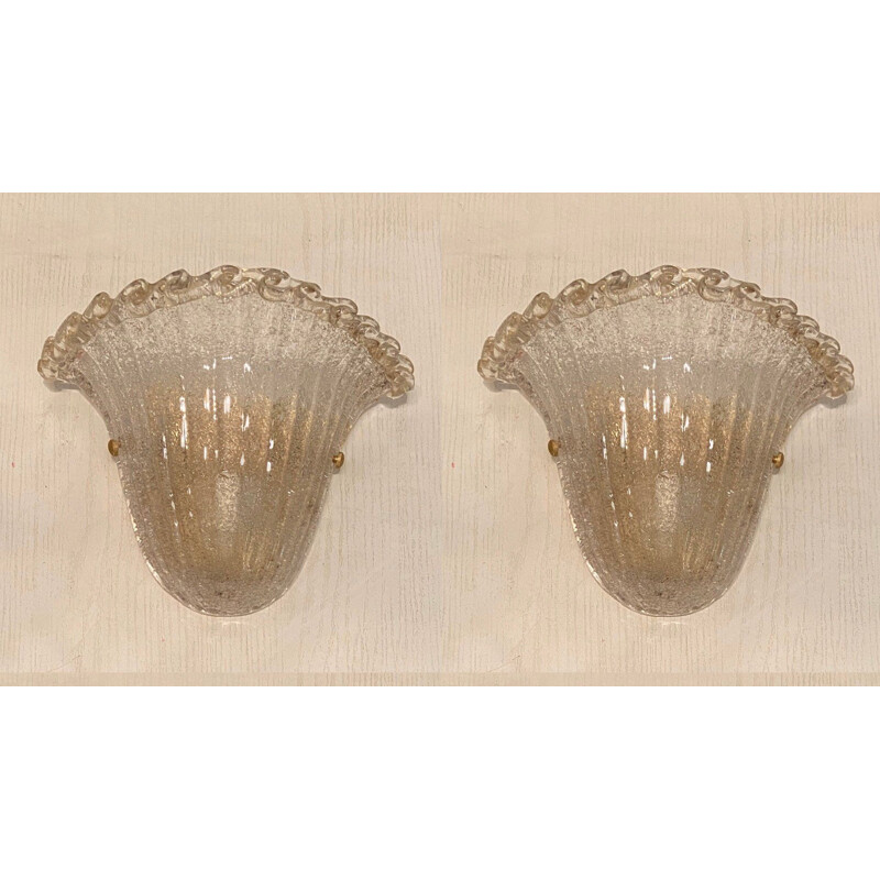 Pair of vintage Venetian Murano Sconces, UK 1960s