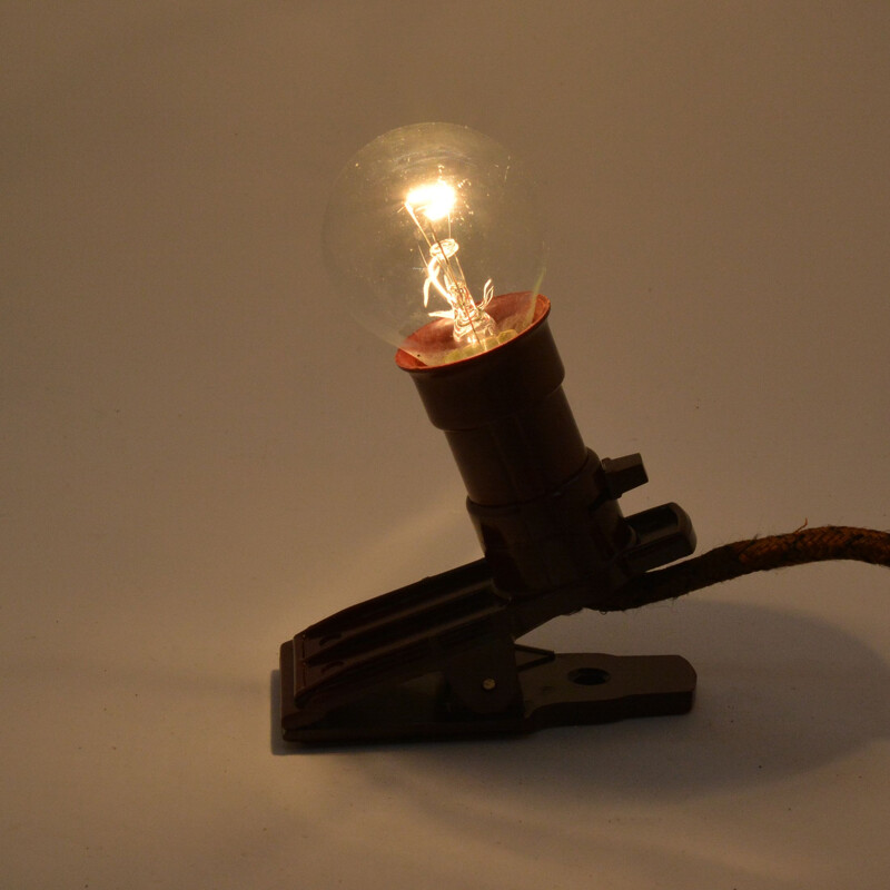 Vintage Clip-on minimalist bakelite lamp, Germany 1930s